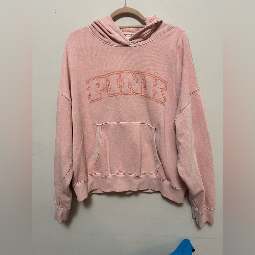 Victoria’s Secret PINK Oversized Hoodie Sweatshirt Light Pink – Size L
